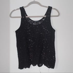 Lace black tank